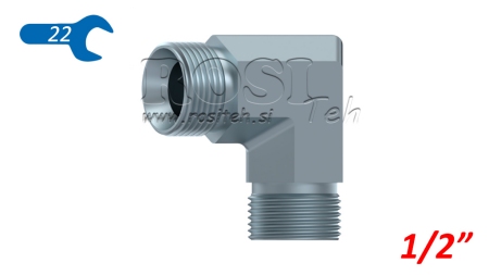 HYDRAULICKÉ KOLENO 90° BSP KRÁTKÉ SAMEC–SAMEC 1/2