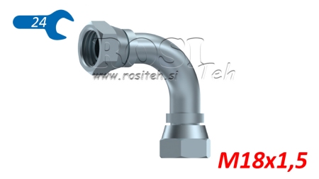 HIDRAVLIČNI KOLENO 90° ŽENSKI-ŽENSKI M18x1,5