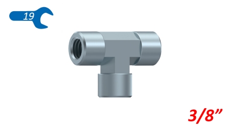 PIEZA EN T HIDRÁULICA HEMBRA-HEMBRA 3/8