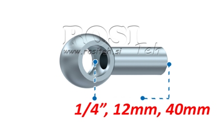TUBO BANJO METÁLICO 12MM 1/4 40MM