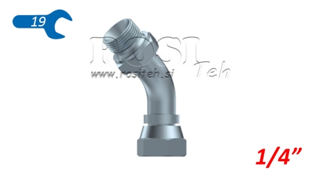 HYDRAULICKÉ KOLENO 45° BSP SAMEC–SAMICA 1/4