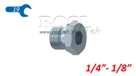 ADAPTADOR HIDRÁULICO MACHO-HEMBRA 1/4-1/8