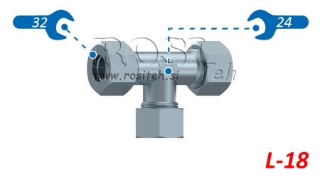 T-PIECE HYDRAULIQUE L-18 AVEC ÉCROU