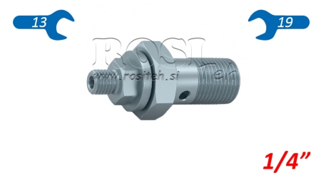 TORNILLO HUECO DE AMORTIGUACIÓN HIDRÁULICA 1/4
