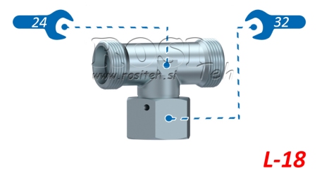 T HIDRÁULICA L-18 CON TUERCA GIRATORIA CENTRAL M26X1,5