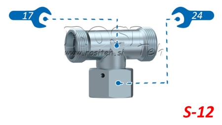 T HIDRÁULICA S-12 CON TUERCA GIRATORIA CENTRAL M20X1,5