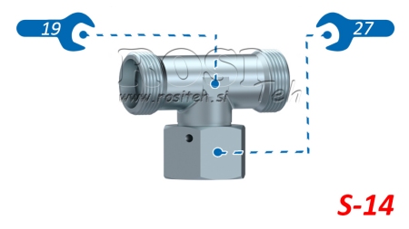 T HIDRÁULICA S-14 CON TUERCA GIRATORIA CENTRAL M22X1,5