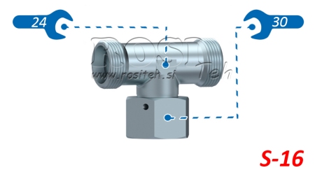 T HIDRÁULICA S-16 CON TUERCA GIRATORIA CENTRAL M24X1,5