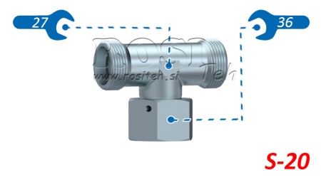 T HIDRÁULICA S-20 CON TUERCA GIRATORIA CENTRAL M30X2
