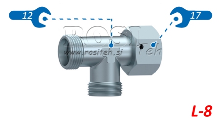 T HIDRÁULICA L-8 CON TUERCA GIRATORIA LATERAL M14X1,5