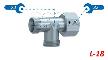 T HIDRÁULICA L-18 CON TUERCA GIRATORIA LATERAL M26X1,5