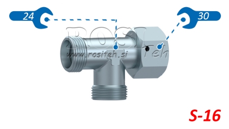 T HIDRÁULICA S-16 CON TUERCA GIRATORIA LATERAL M24X1,5