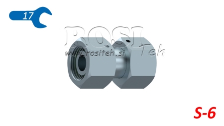 CONECTOR HIDRÁULICO DE DOBLE TUERCA GIRATORIA (6S) M14X1,5
