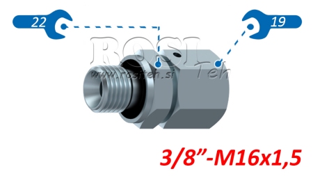 ADAPTADOR HIDRÁULICO ATORNILLABLE AOVR ED BSP 3/8-(10L) M16X1,5