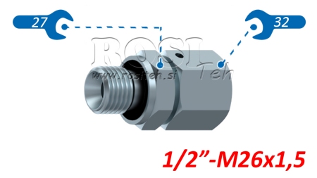 ADAPTADOR HIDRÁULICO ATORNILLABLE AOVR ED BSP 1/2-(18L) M26X1,5