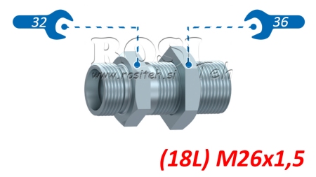 CONECTOR HIDRÁULICO DOBLE PASANTE (18L) M26X1,5