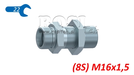 CONECTOR HIDRÁULICO DOBLE PASANTE (8S) M16X1,5