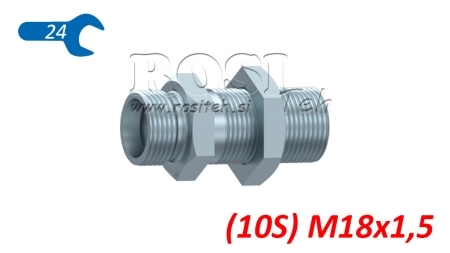 CONECTOR HIDRÁULICO DOBLE PASANTE (10S) M18X1,5