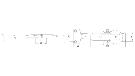 CIERRE DEL PANEL LATERAL DEL REMOLQUE, TIPO NAPA L