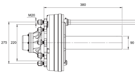 POLOOS S BRZDAMI - 5000 kg (8 SKRUTIEK) - 380 mm