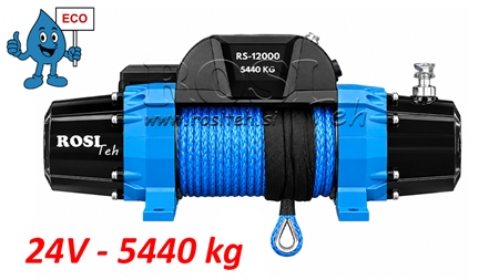 24 V CABRESTANTE ELÉCTRICO RS-12000 - 5440 kg - CUERDA SINTÉTICA - ECO