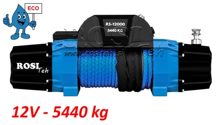 12 V CABRESTANTE ELÉCTRICO RS-12000 - 5440 kg - CUERDA SINTÉTICA - ECO