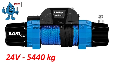 24 V CABRESTANTE ELÉCTRICO RS-12000 - 5440 kg - CUERDA SINTÉTICA - ECO