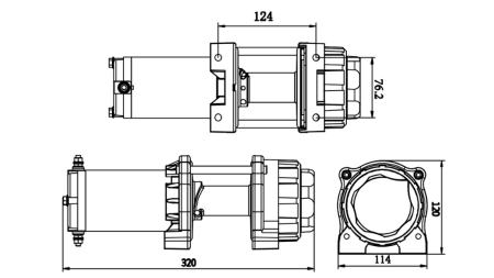 12 V CABRESTANTE ELÉCTRICO RS-3500 - 1585 kg - CUERDA SINTÉTICA - ECO