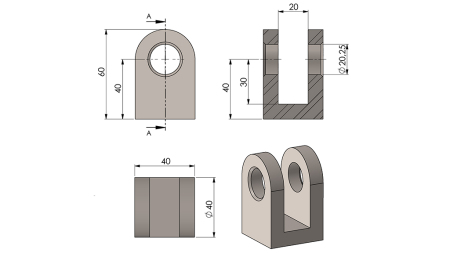 HORQUILLA PARA CILINDRO 40MM - FI20