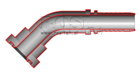 HYDRAULISK FORBINDELSE KOMATSU BØJNING 45° DN16MM-FLANGE5/8