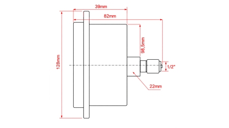 MANÓMETRO DN100 TRASERO 0 - 2.5 BAR - 1/2