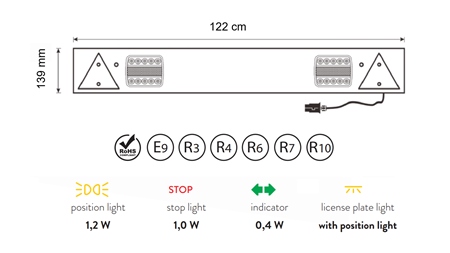 JUEGO COMPLETO DE LUCES LED PARA REMOLQUES 12/24V