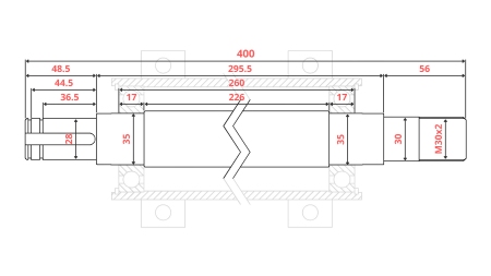 EJE DE SIERRA CIRCULAR DE HIERRO FUNDIDO 400MM (ROSCA DERECHA)
