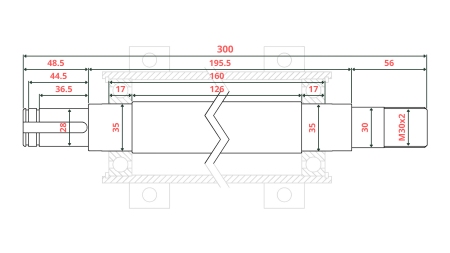 EJE DE SIERRA CIRCULAR DE HIERRO FUNDIDO 300MM (ROSCA DERECHA)