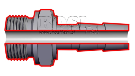 RACCORD MALE HYDRAULIQUE 3/4 POUR DURITE EN CAOUTCHOUC Φ 19-20
