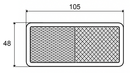 REFLECTOR RECTANGULAR BLANCO 105X48 (10PCS)