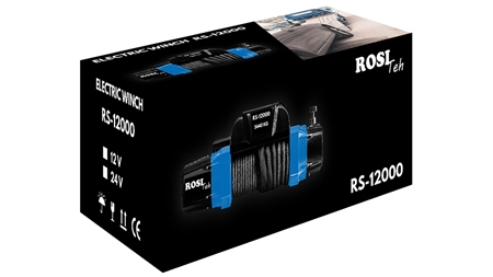 12 V CABRESTANTE ELÉCTRICO RS-12000 - 5440 kg - CUERDA SINTÉTICA - ECO