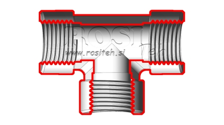 PIEZA EN T HIDRÁULICA HEMBRA-HEMBRA 3/4