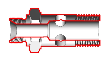 TORNILLO BANJO HIDRÁULICO BSP 3/8 CON ROSCA PROLONGADA BSP 1/4