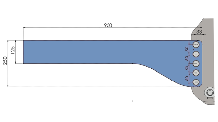 UNIVERZÁLNA MONTÁŽNA KONZOLA PRE PREDNÚ HYDRAULIKU TRAKTORA CAT. 2 & CAT. 3 (950 mm)