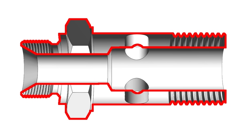 TORNILLO BANJO HIDRÁULICO BSP 3/8 CON ROSCA PROLONGADA BSP 1/4