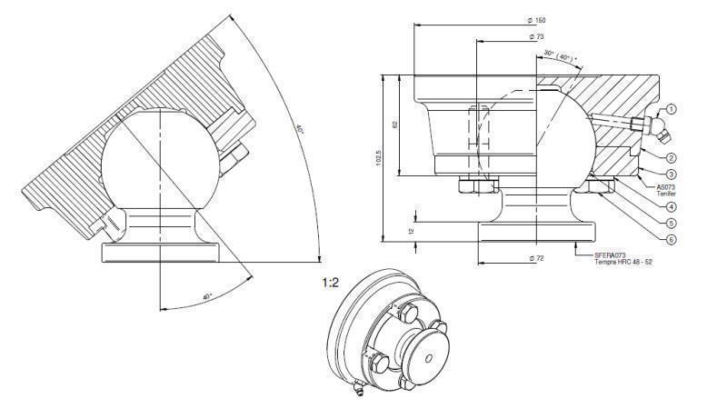 OJO ARTICULADO PARA CILINDRO TELESCÓPICO Φ 73 MÁX. 30 TON