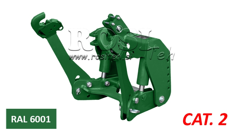 ELEVADOR FRONTAL UNIVERSAL PARA TRACTOR CAT. 2 1500KG - VERDE (RAL 6001)