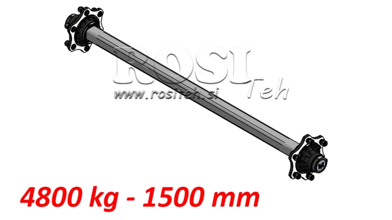 EJE PARA REMOLQUE 4800 KG SIN FRENOS (1500 MM)