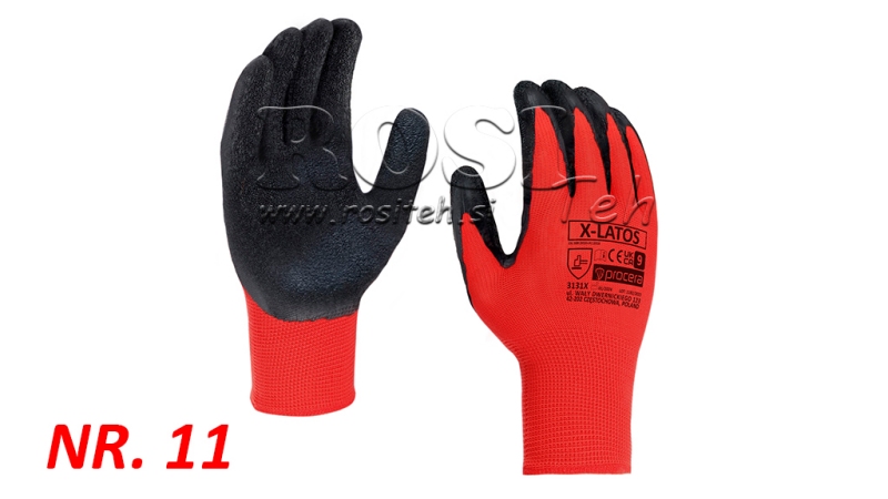 LATEX BELAGTE HANDSKER - STØRRELSE 11