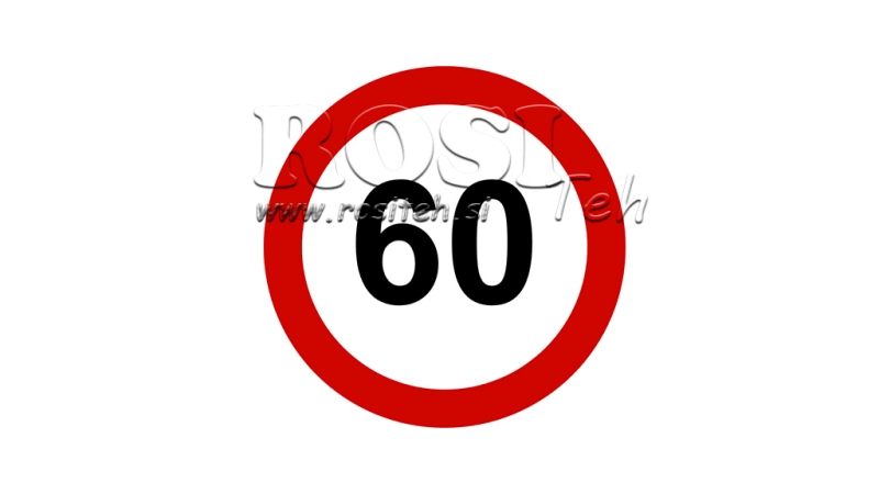 ETIQUETA DE LÍMITE DE VELOCIDAD 60KM/H