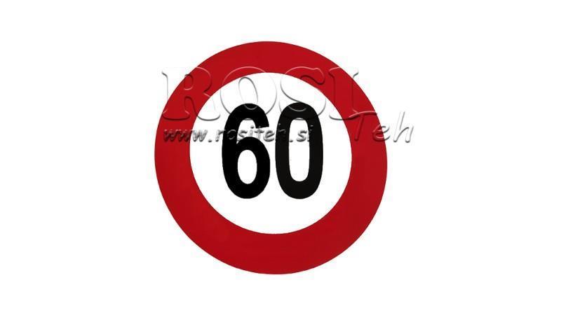 STICKER DE LÍMITE DE VELOCIDAD 60km/h