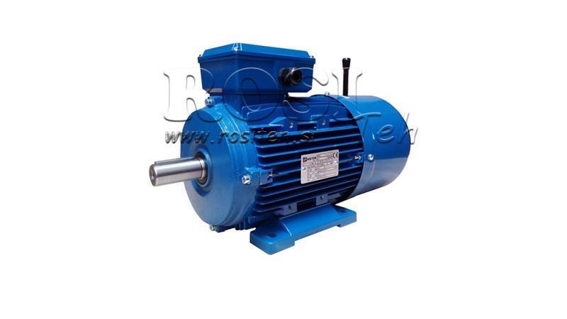 3kW-ELEKTRISK MOTOR MED BREMS MSH100L2-4_1420rpm 3Fase fødder-B3