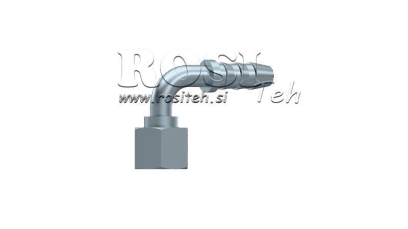 HUN HYDRAULISK FORBINDELSE 1 BØJNING 90° TIL GUMMI SLANGE DIAMETER 19-20