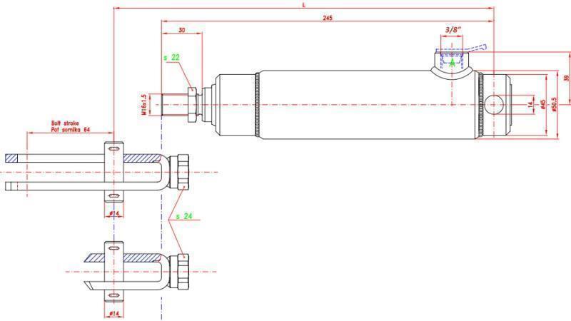 BRZDOVÝ CYLINDR S VNITŘNÍ PRUŽINOU 25/70mm_ZÁVIT